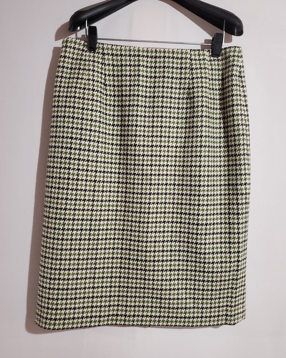 Talbots VTG Wool Houndstooth Straight Pencil Skirt Womens Size 12 Retro Academia